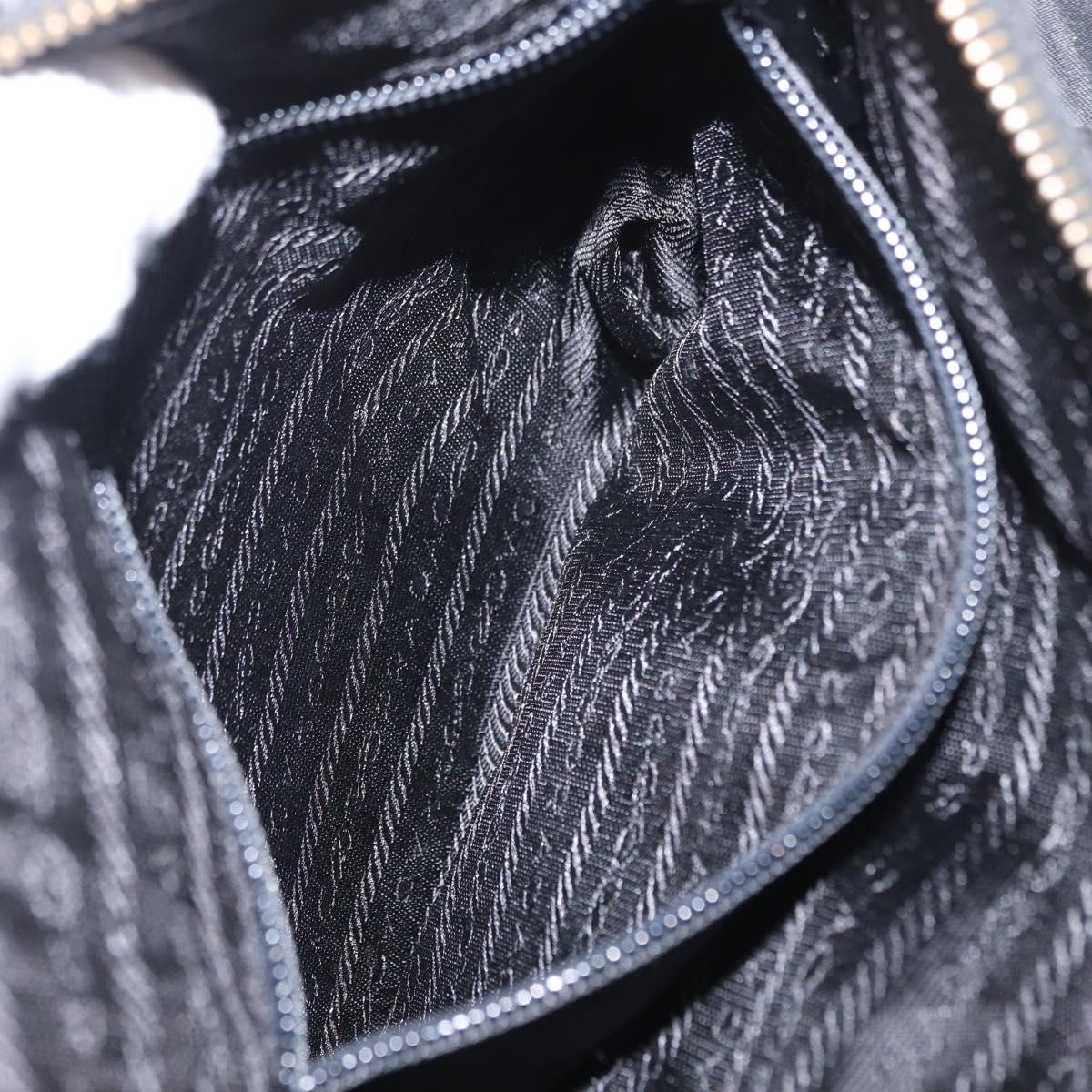 PRADA Chain Shoulder Bag Nylon Black Gold Auth bs31178