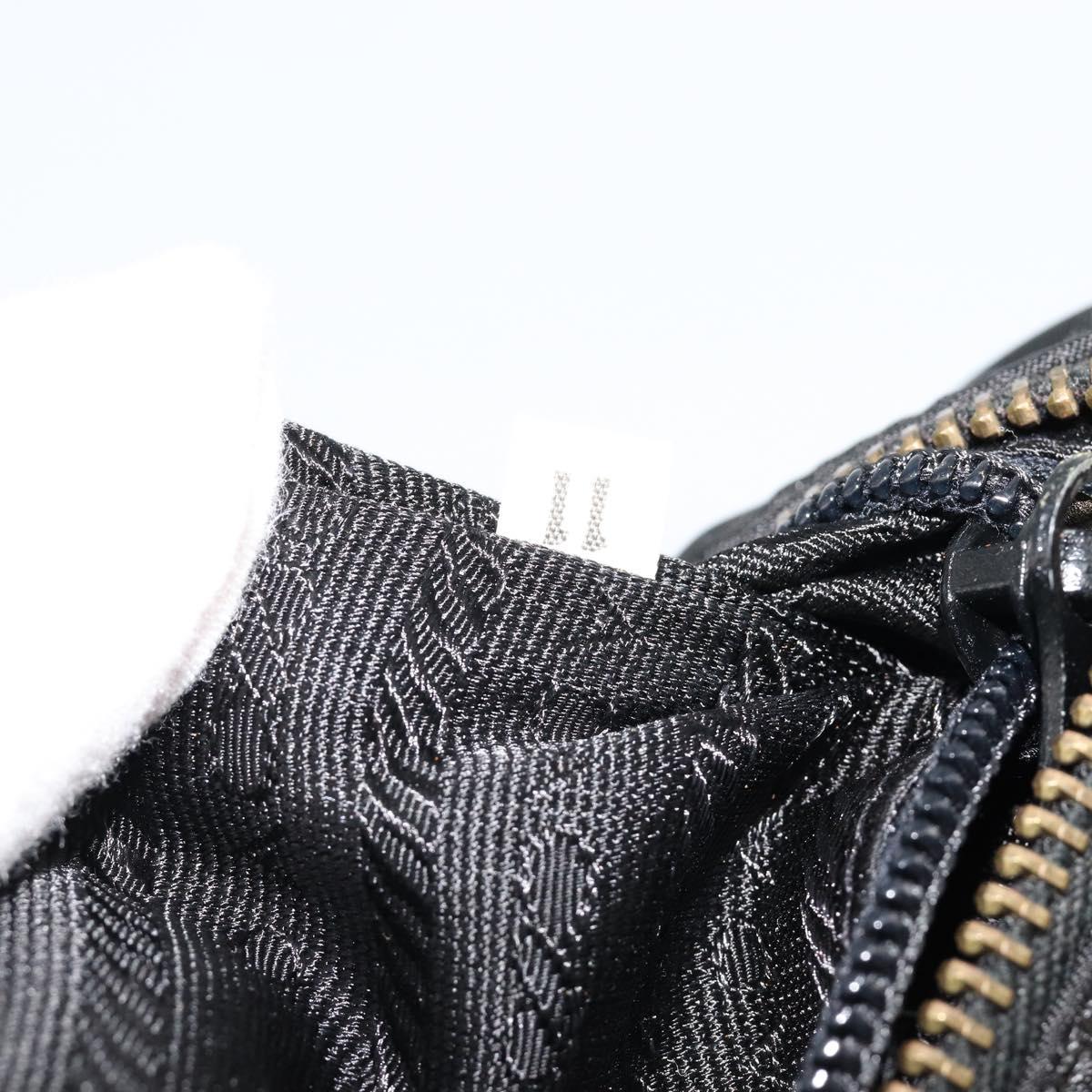 PRADA Chain Shoulder Bag Nylon Black Gold Auth bs31178