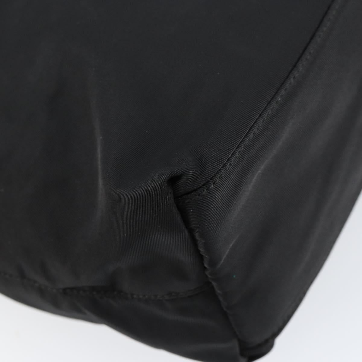 PRADA Hand Bag Nylon Black Silver Auth bs31179