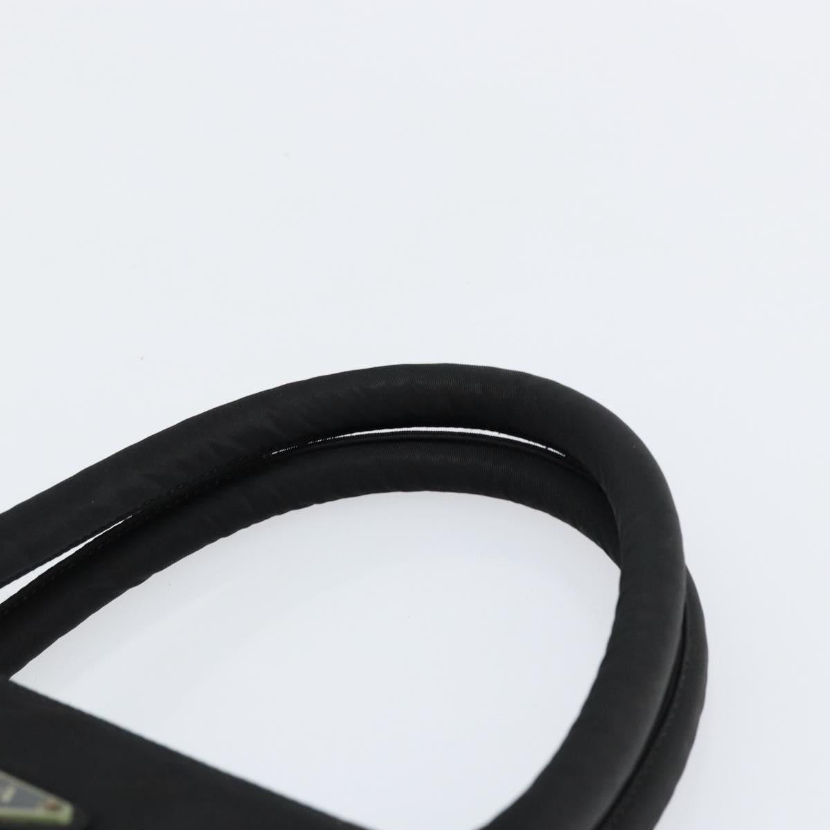 PRADA Hand Bag Nylon Black Silver Auth bs31179