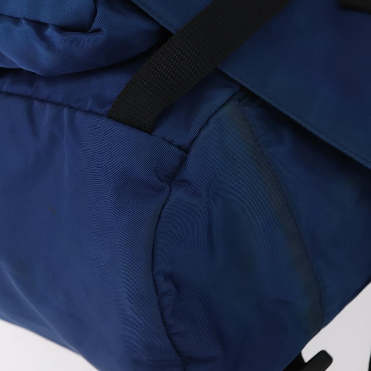 PRADA Backpack Nylon Blue Silver Auth bs31181