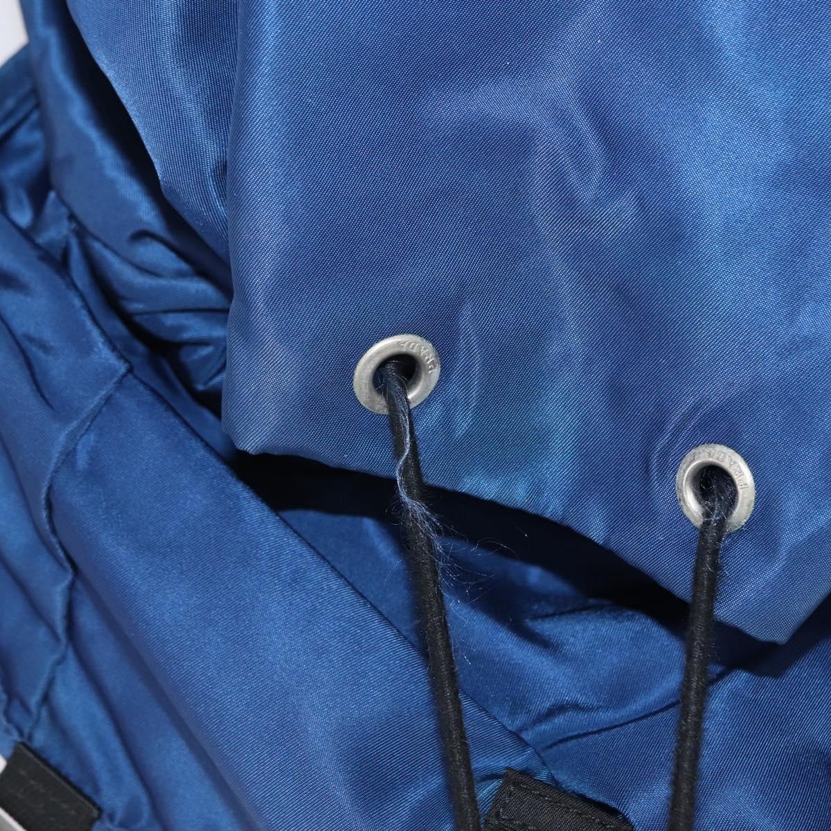 PRADA Backpack Nylon Blue Silver Auth bs31181