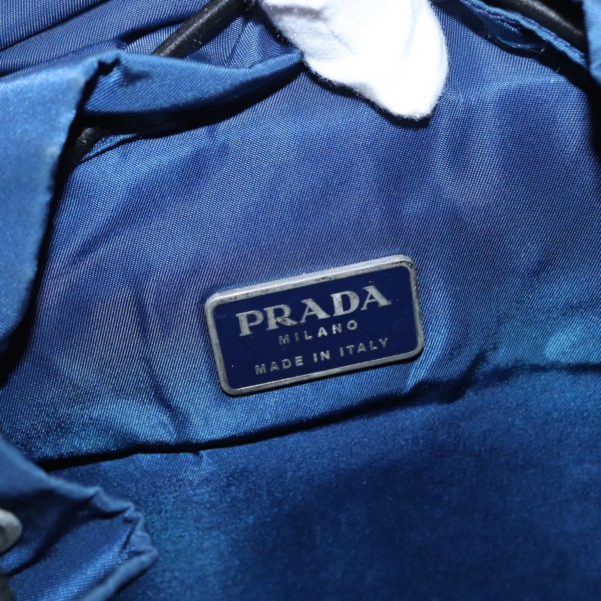 PRADA Backpack Nylon Blue Silver Auth bs31181
