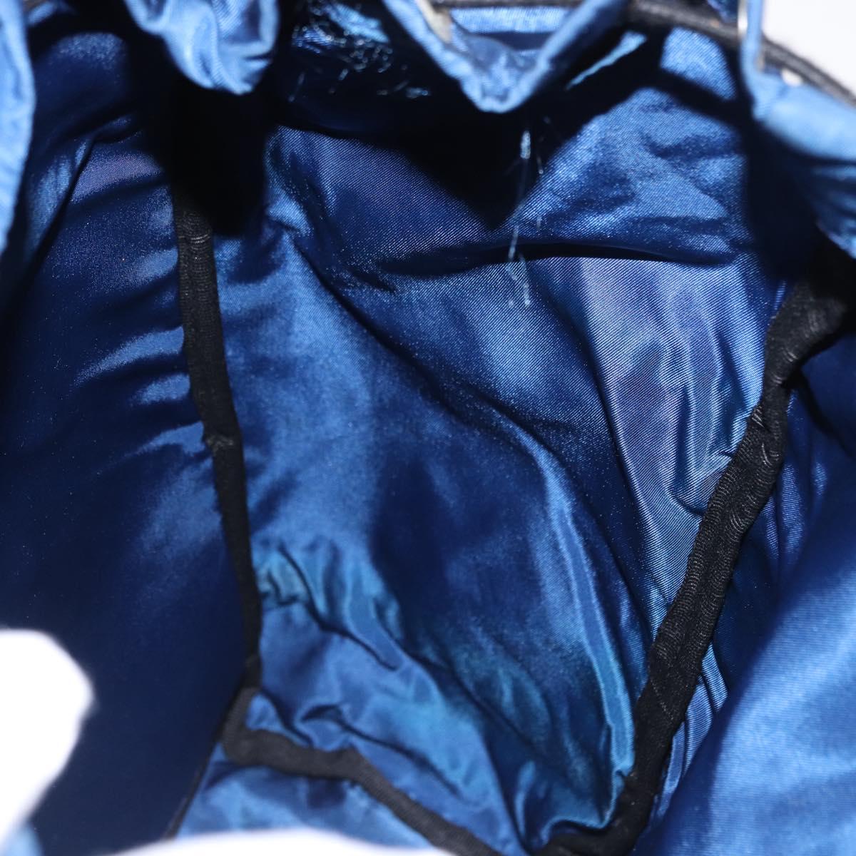 PRADA Backpack Nylon Blue Silver Auth bs31181