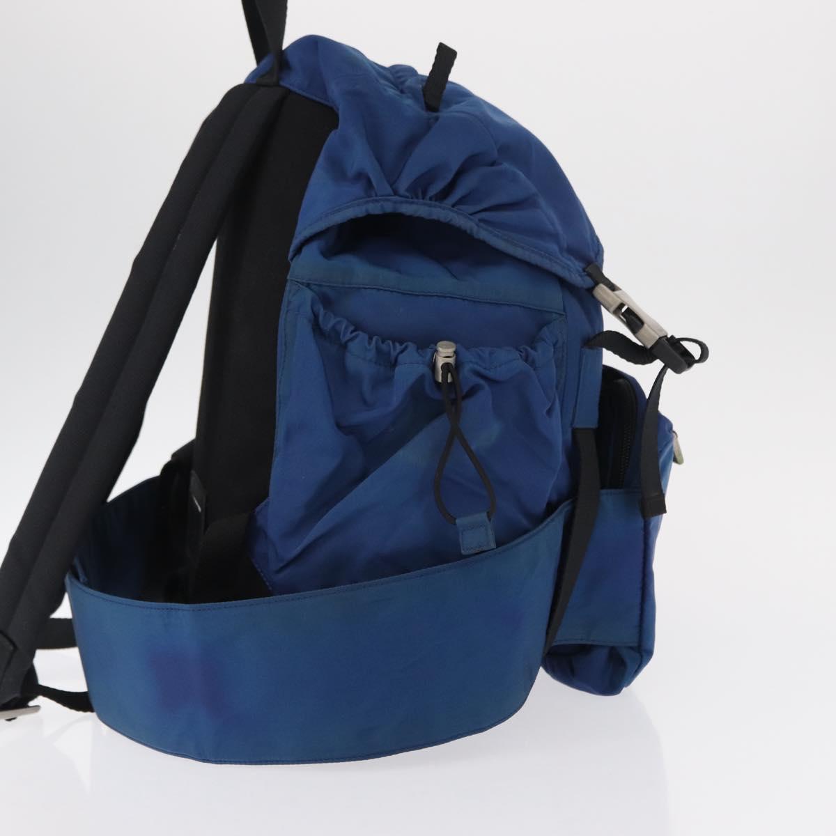 PRADA Backpack Nylon Blue Silver Auth bs31181