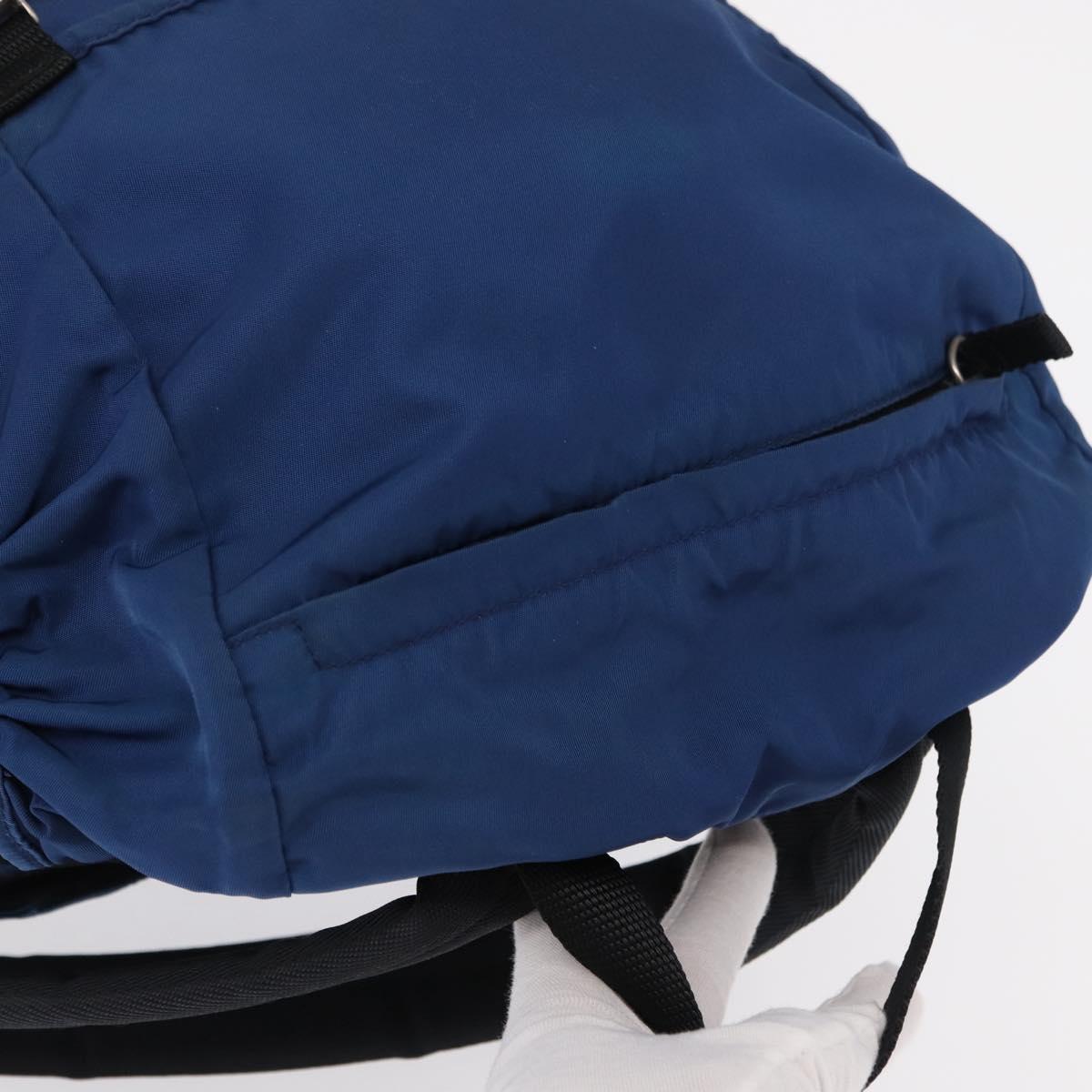 PRADA Backpack Nylon Blue Silver Auth bs31181