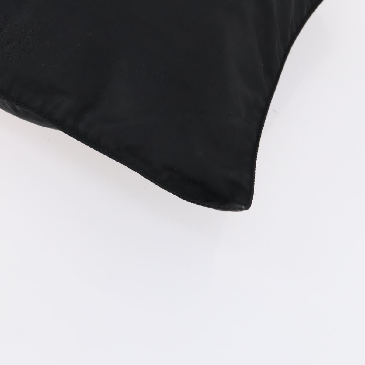 PRADA Tote Bag Nylon Black Silver Auth bs31182