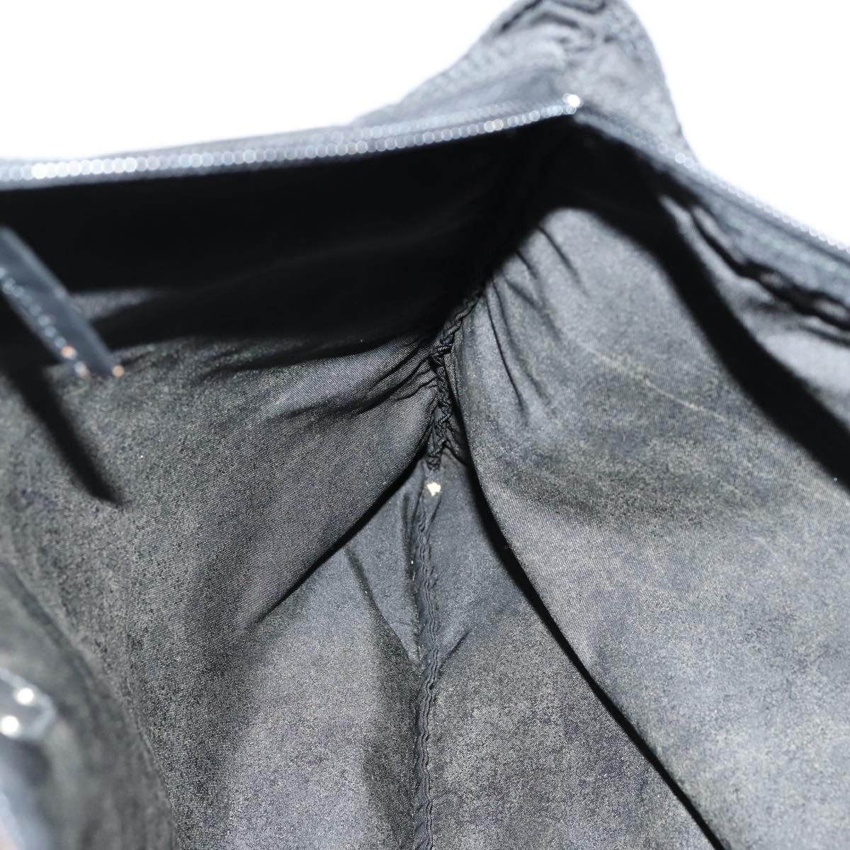 PRADA Tote Bag Nylon Black Silver Auth bs31182