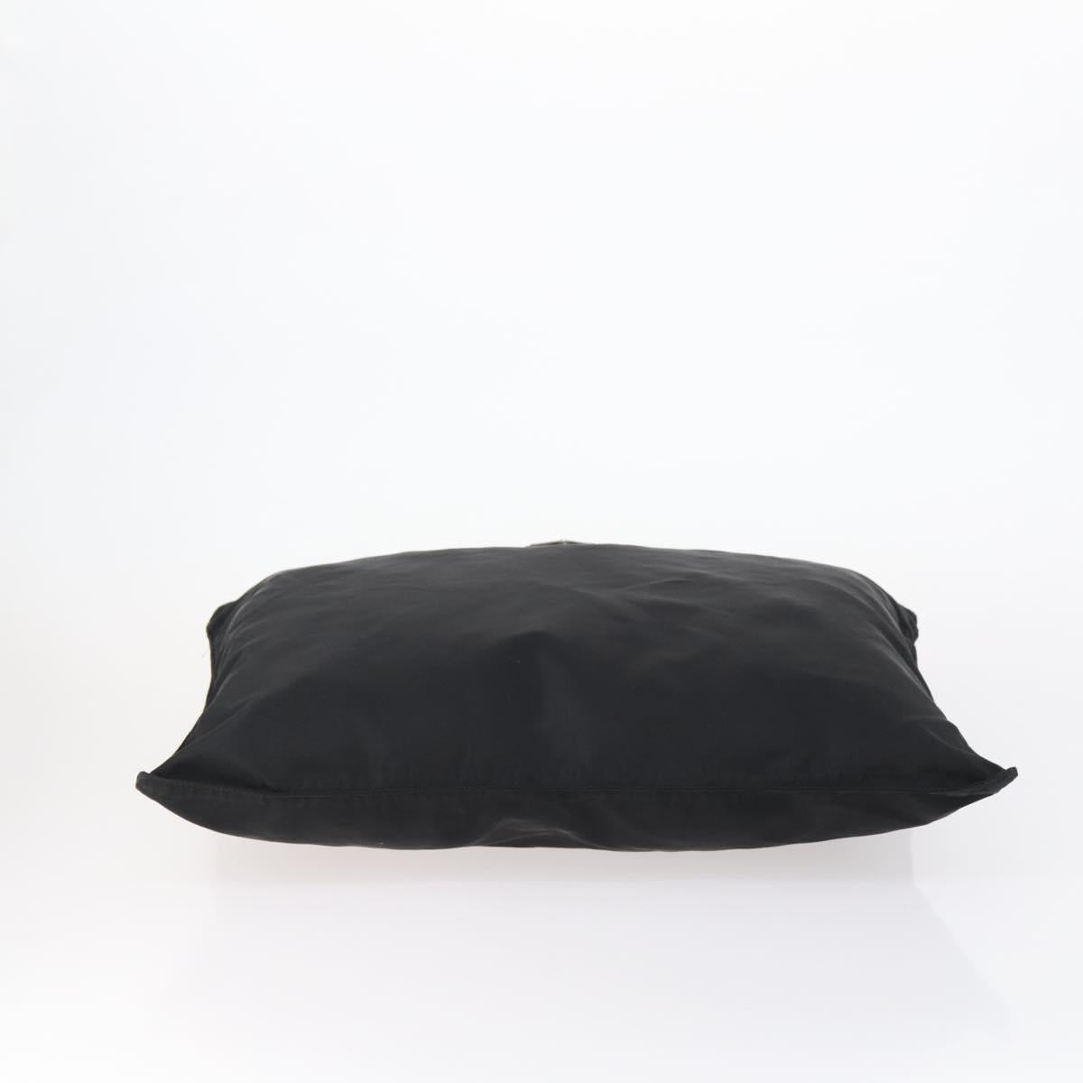 PRADA Tote Bag Nylon Black Silver Auth bs31182