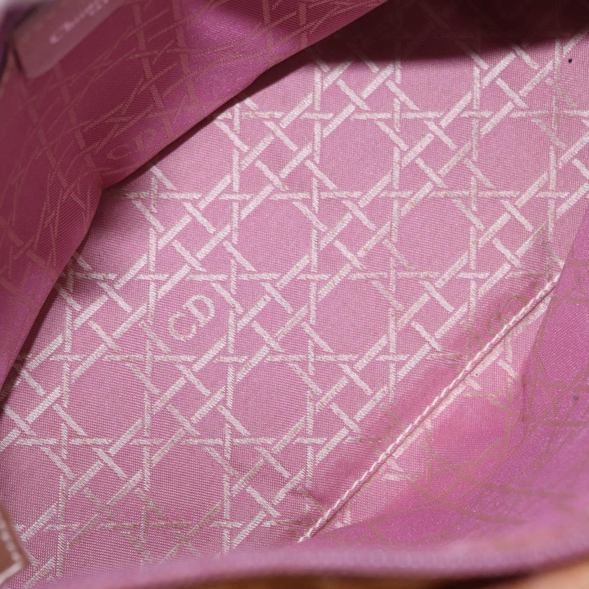 Christian Dior Canage Hand Bag Nylon 2way Pink Silver Auth bs31183
