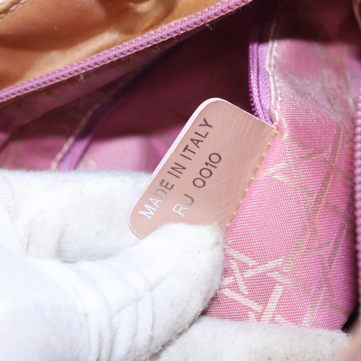 Christian Dior Canage Hand Bag Nylon 2way Pink Silver Auth bs31183