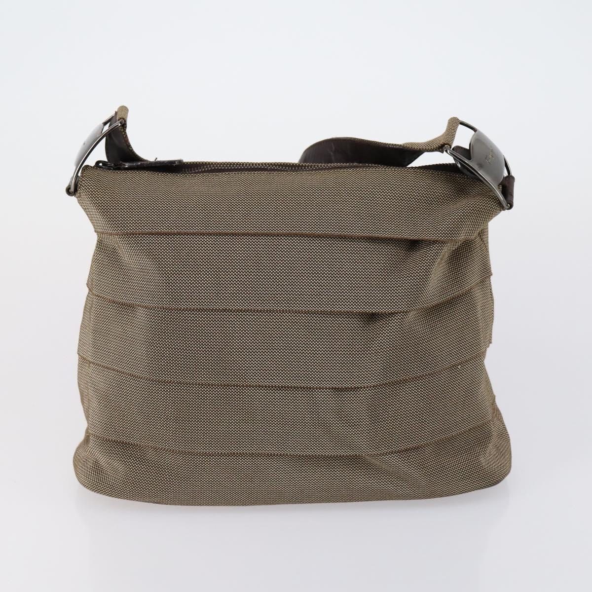 Salvatore Ferragamo Shoulder Bag Leather Canvas 2 Set Black Beige Auth bs31189