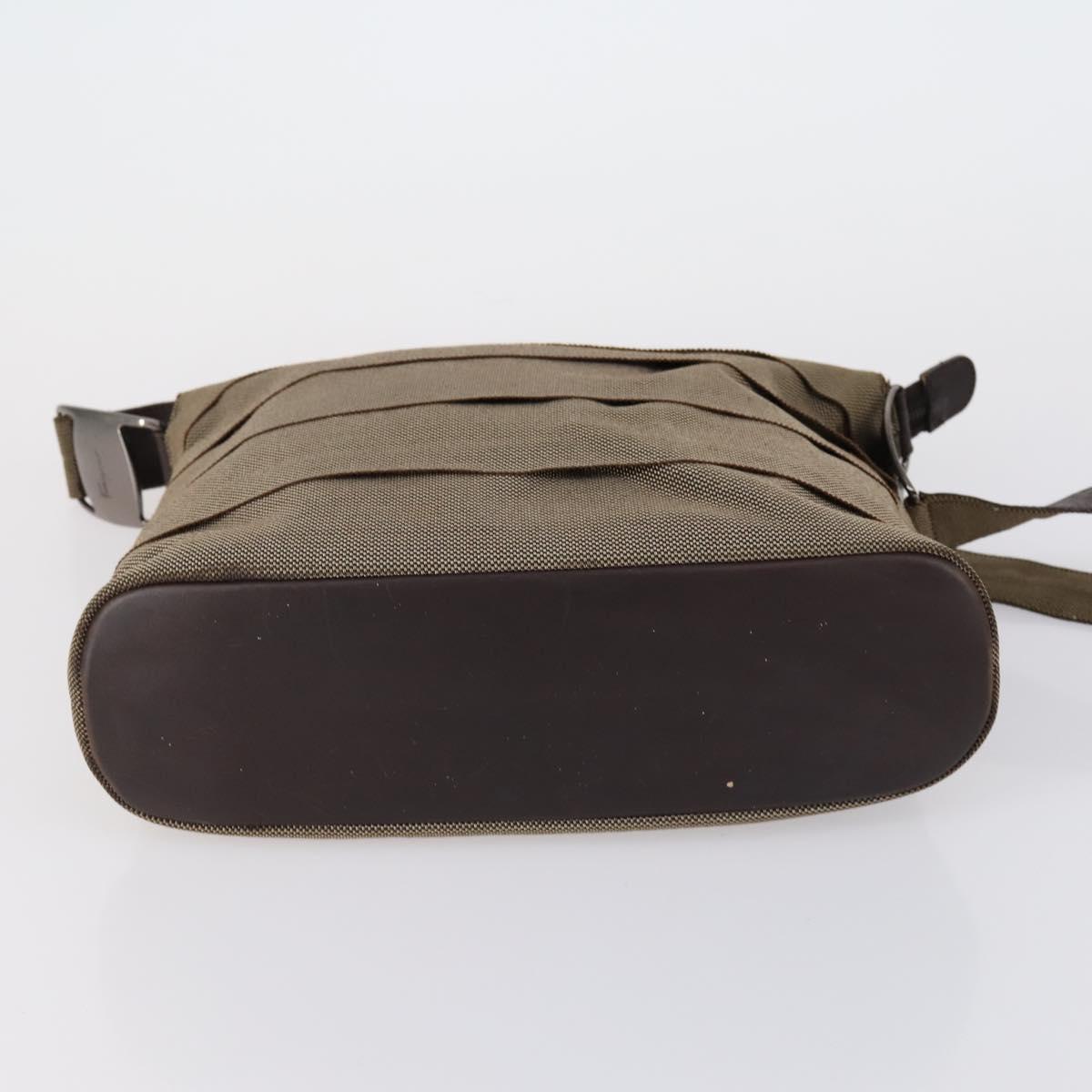 Salvatore Ferragamo Shoulder Bag Leather Canvas 2 Set Black Beige Auth bs31189