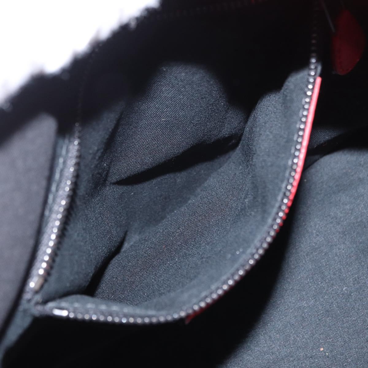 BALENCIAGA Hand Bag Leather Red Silver Auth bs31192