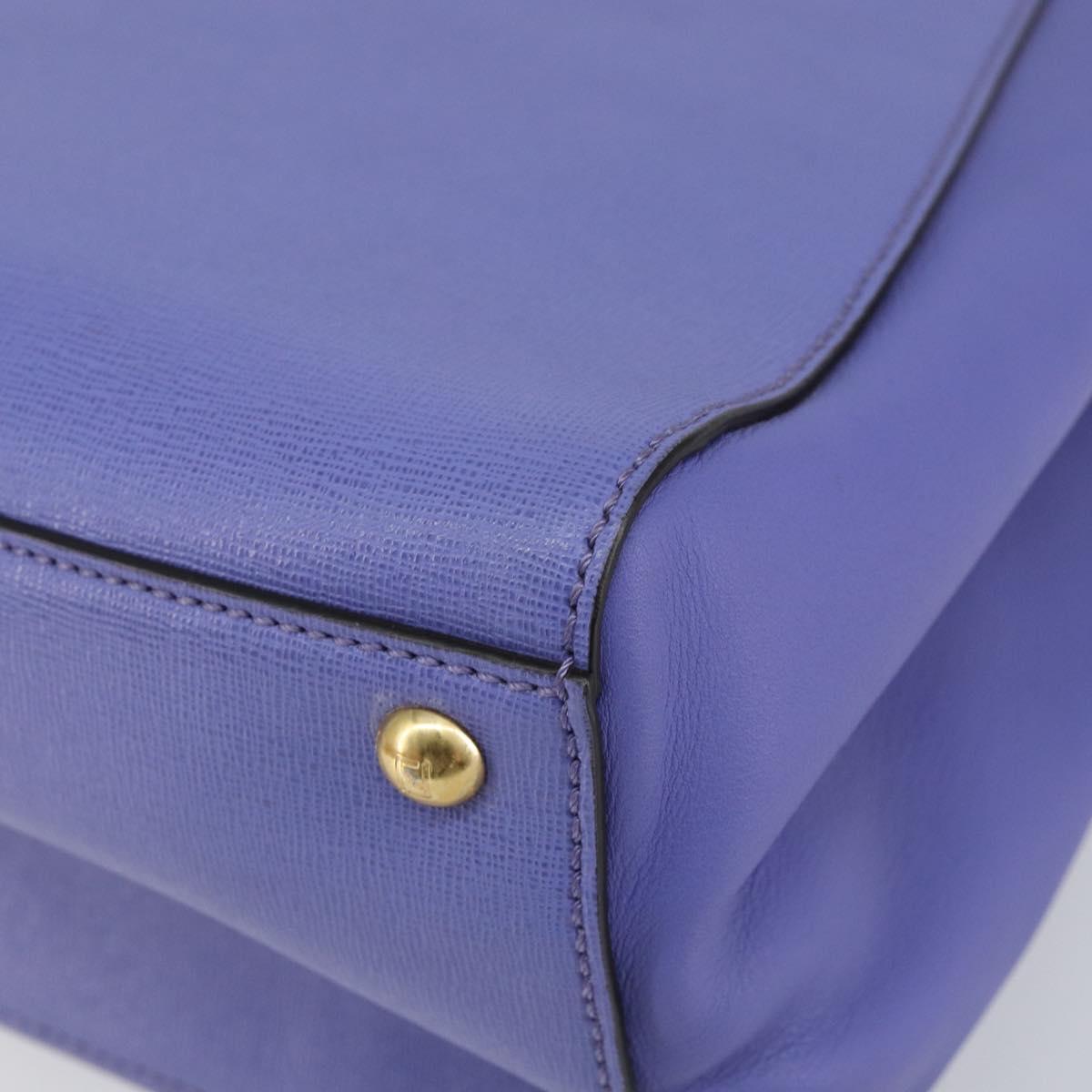 FENDI PETITE 2JOURS Hand Bag Leather Purple Gold Auth bs31194