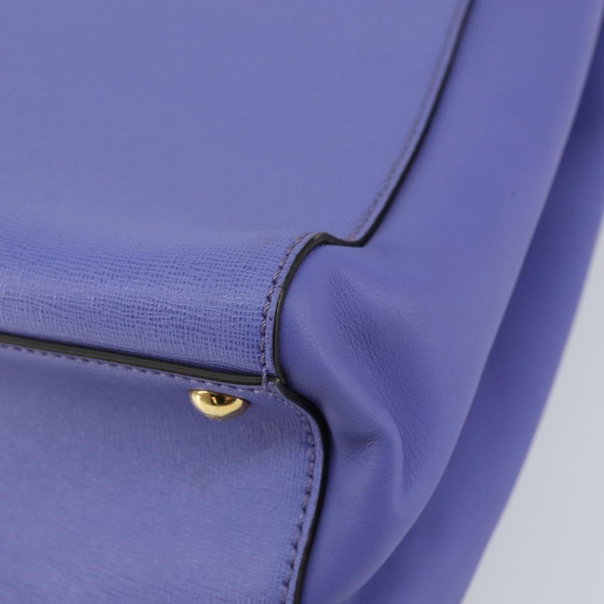 FENDI PETITE 2JOURS Hand Bag Leather Purple Gold Auth bs31194