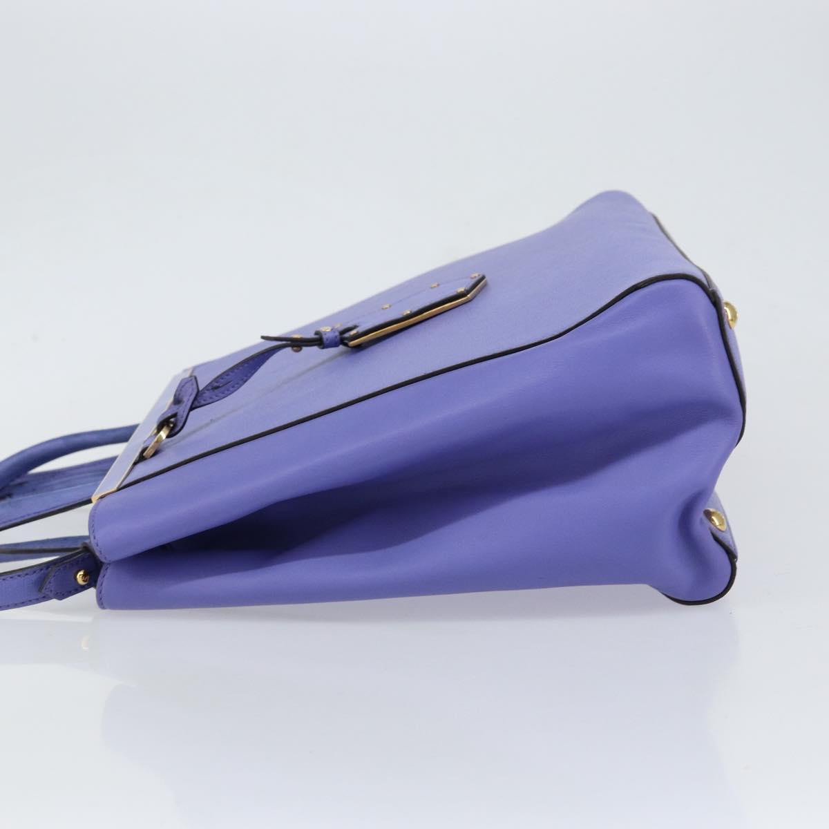 FENDI PETITE 2JOURS Hand Bag Leather Purple Gold Auth bs31194