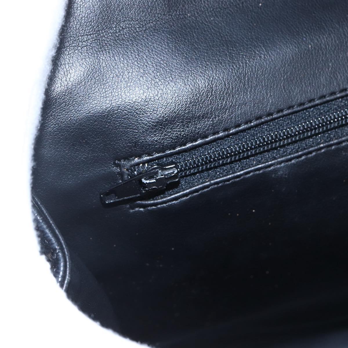 BALLY Chain Shoulder Bag Leather Black Gold Auth bs31195