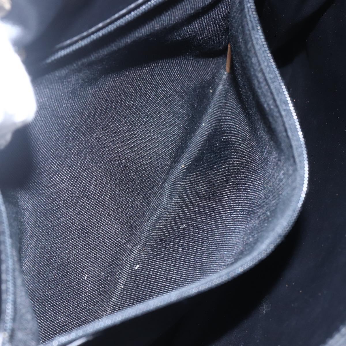 BALLY Chain Shoulder Bag Leather Black Gold Auth bs31195