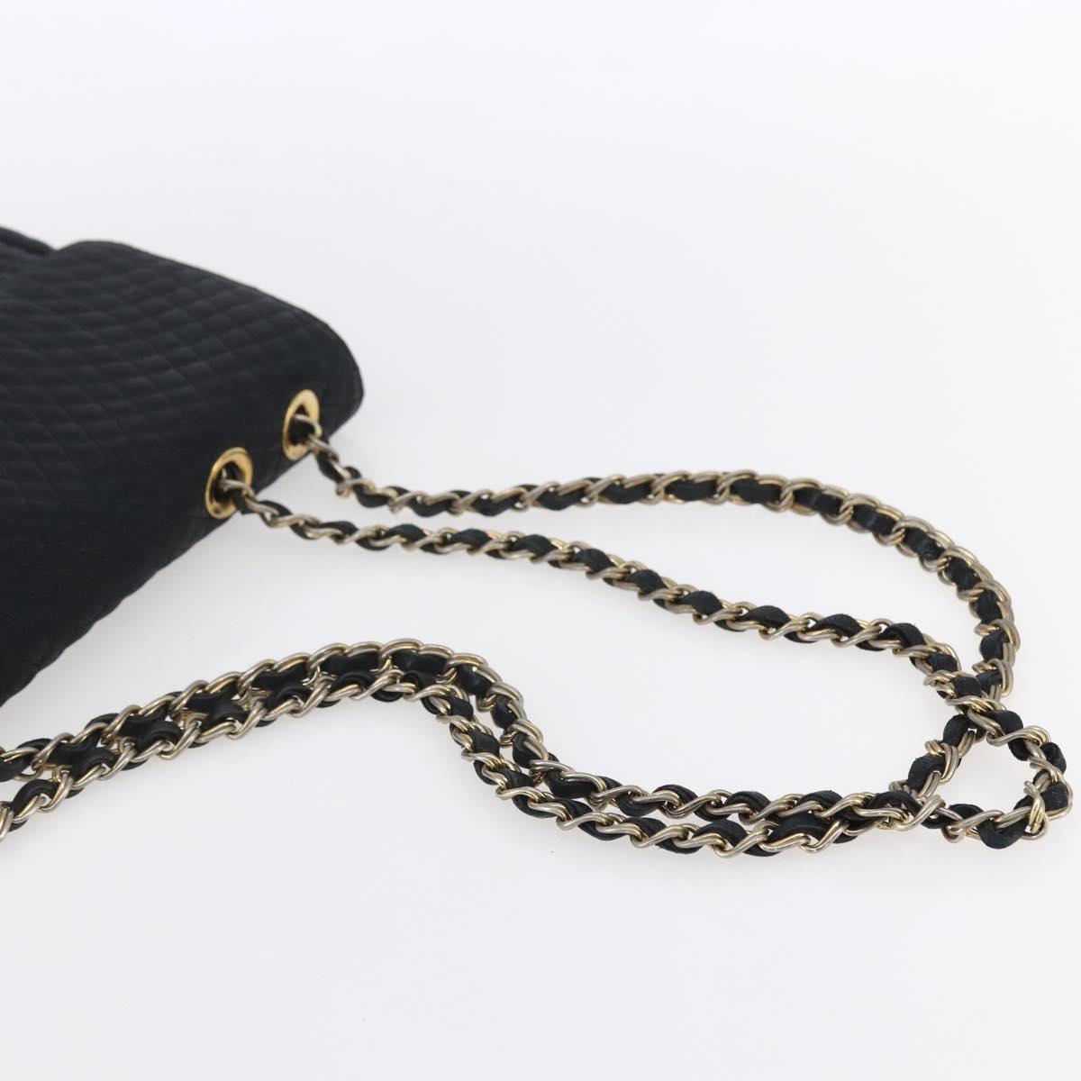 BALLY Chain Shoulder Bag Leather Black Gold Auth bs31195