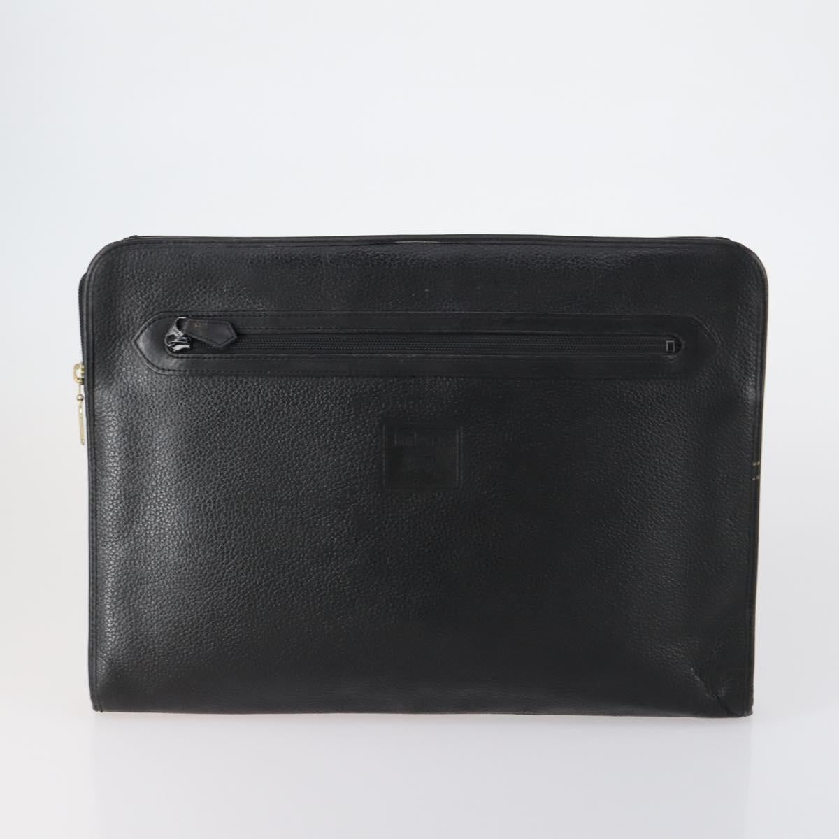Burberrys Clutch Bag Leather 2 Set Black Brown Auth bs31198