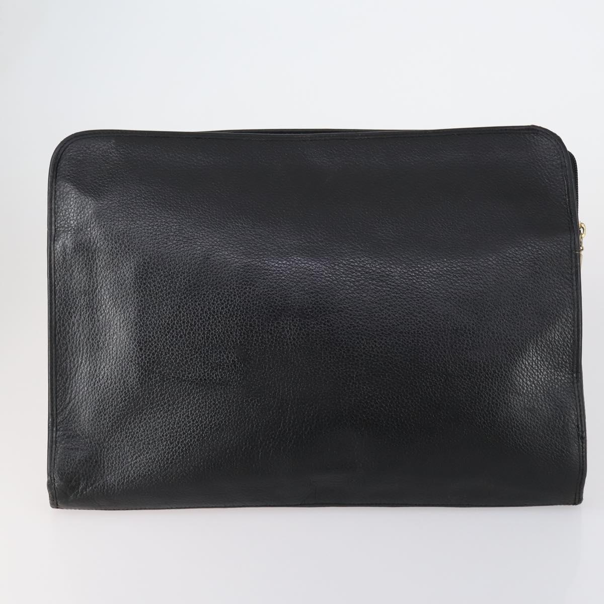 Burberrys Clutch Bag Leather 2 Set Black Brown Auth bs31198