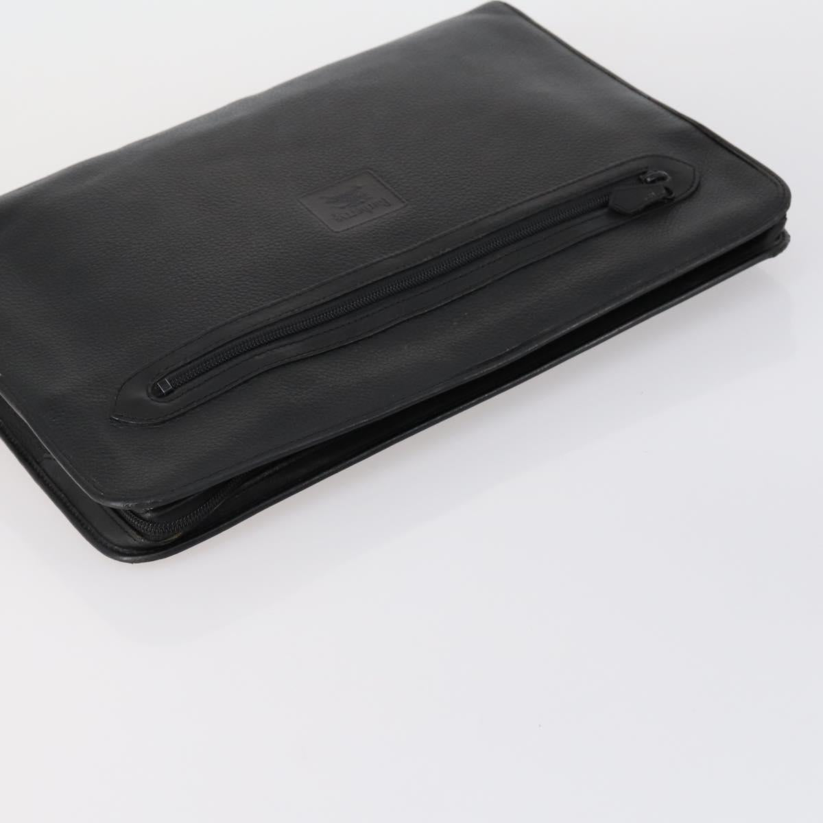 Burberrys Clutch Bag Leather 2 Set Black Brown Auth bs31198