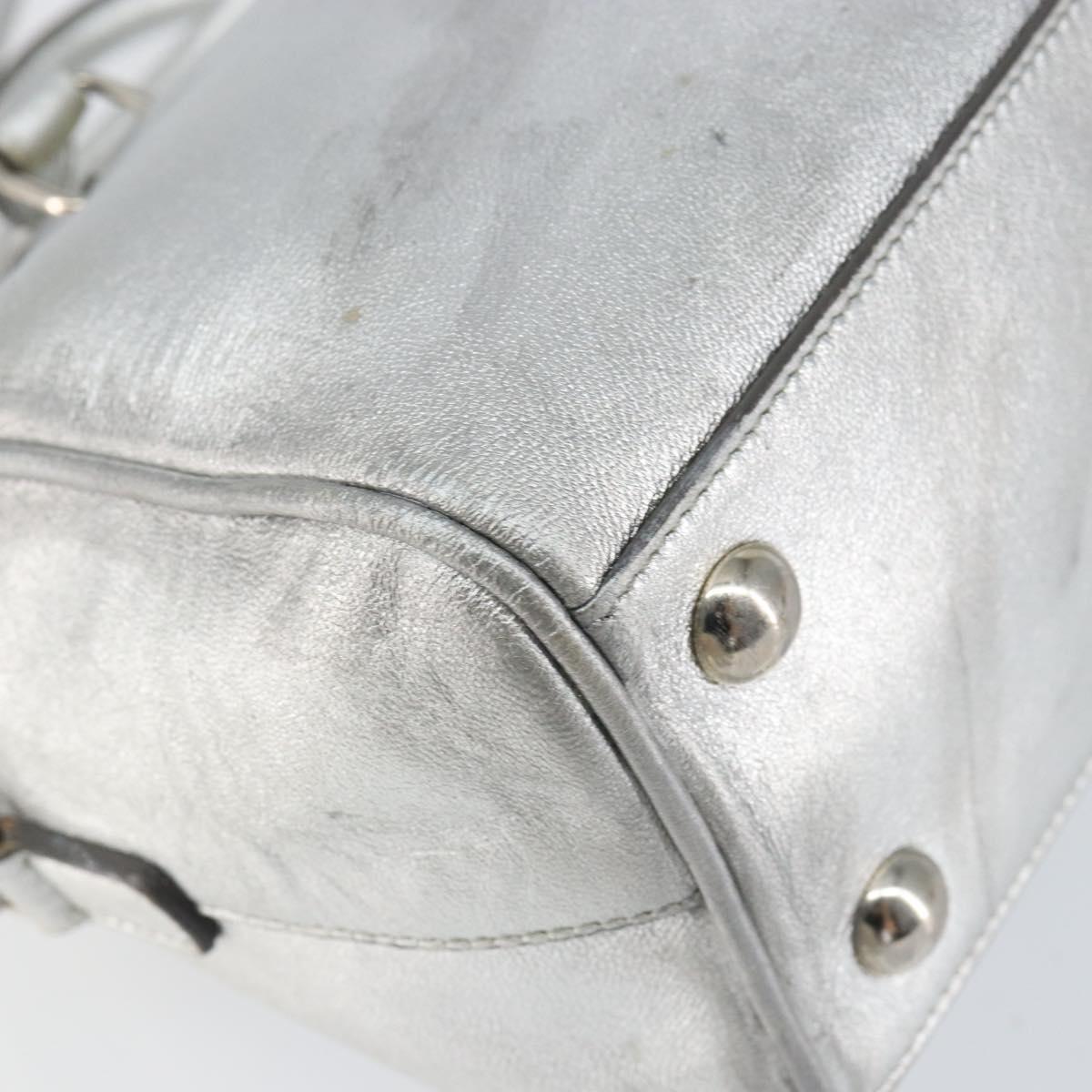 SAINT LAURENT Hand Bag Leather 2way Silver 297957 Auth bs31199