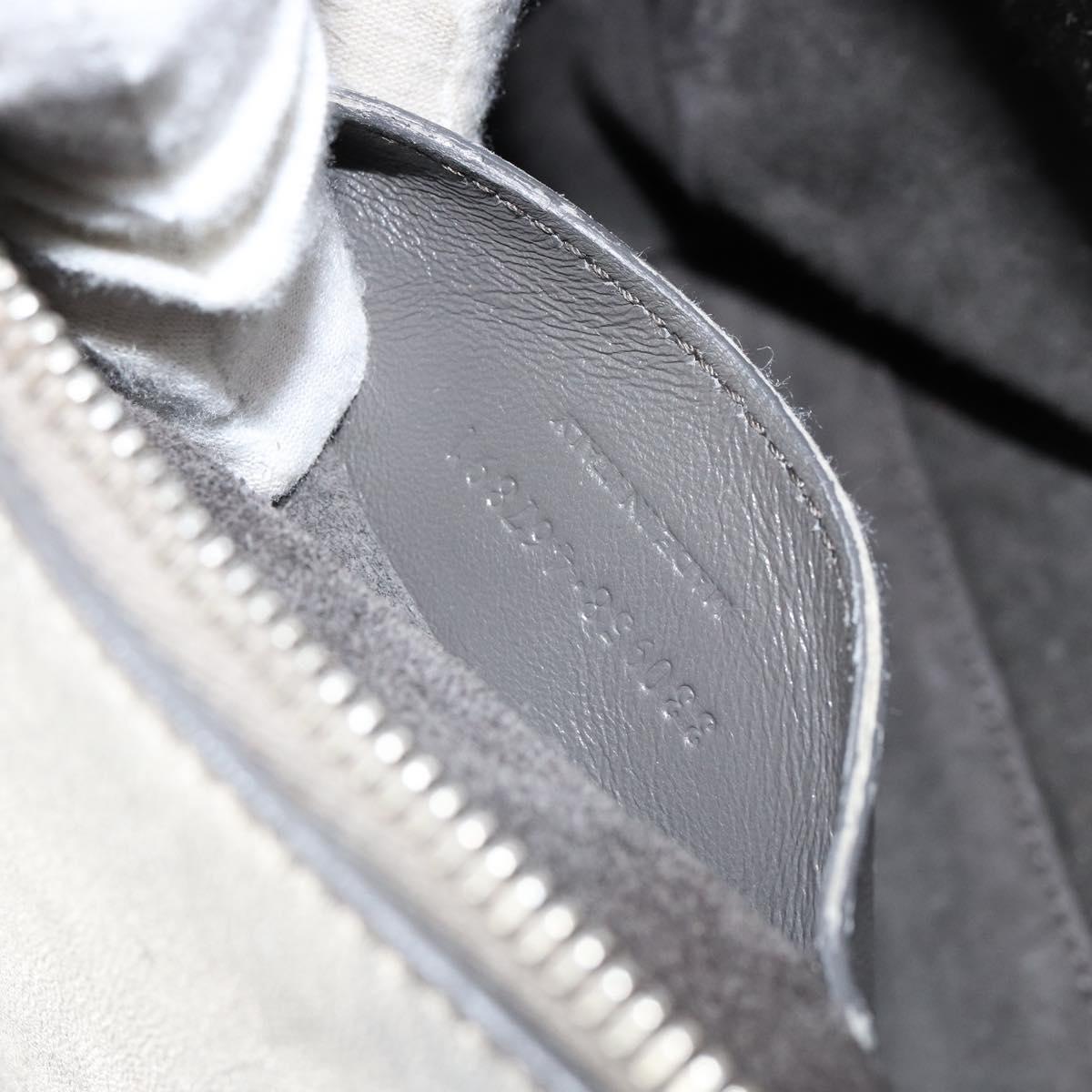 SAINT LAURENT Hand Bag Leather 2way Silver 297957 Auth bs31199