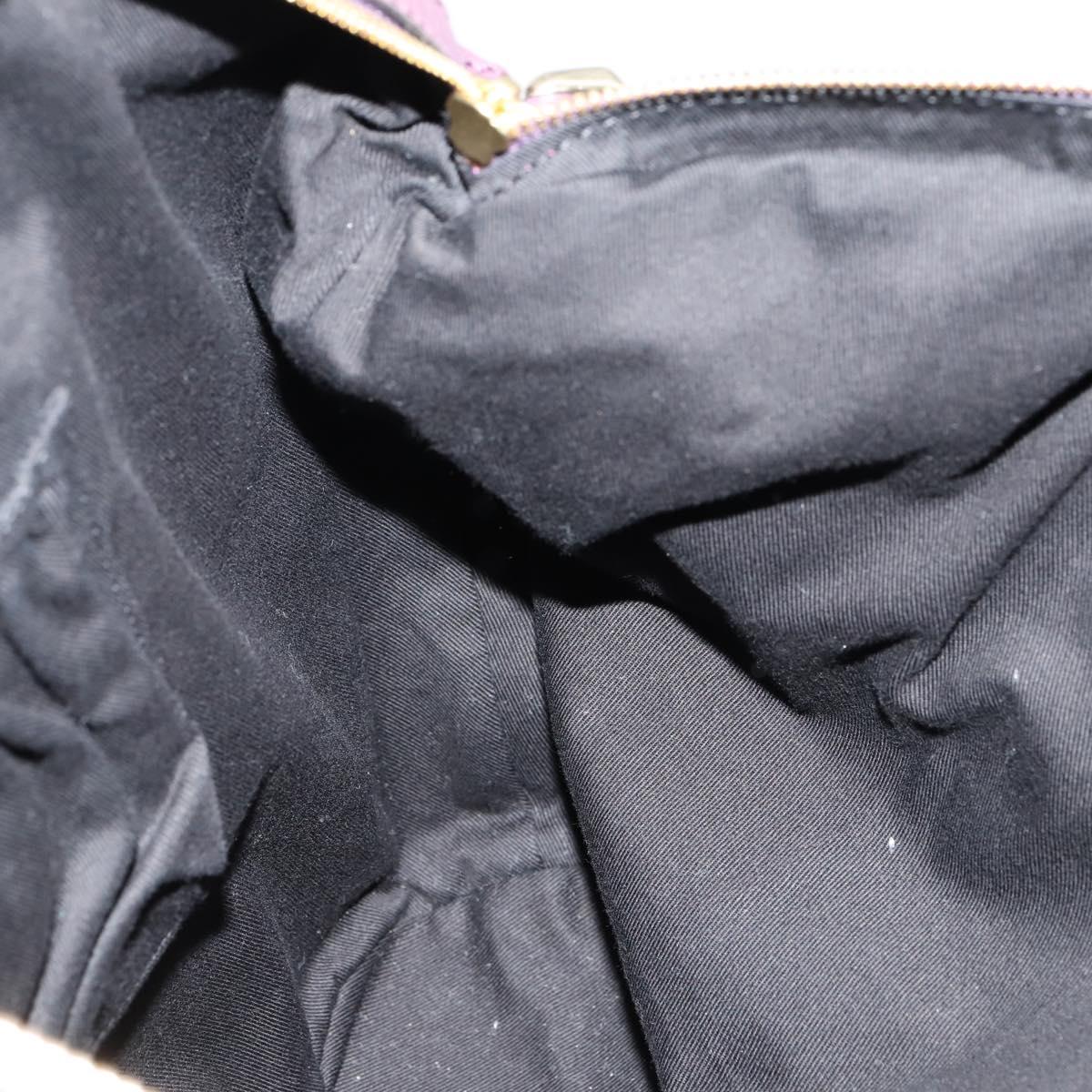 GIVENCHY Hand Bag Leather 2way Purple Gold Auth bs31201