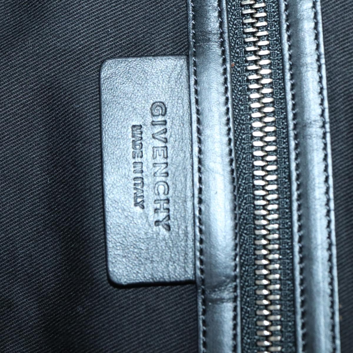 GIVENCHY Hand Bag Leather 2way Purple Gold Auth bs31201