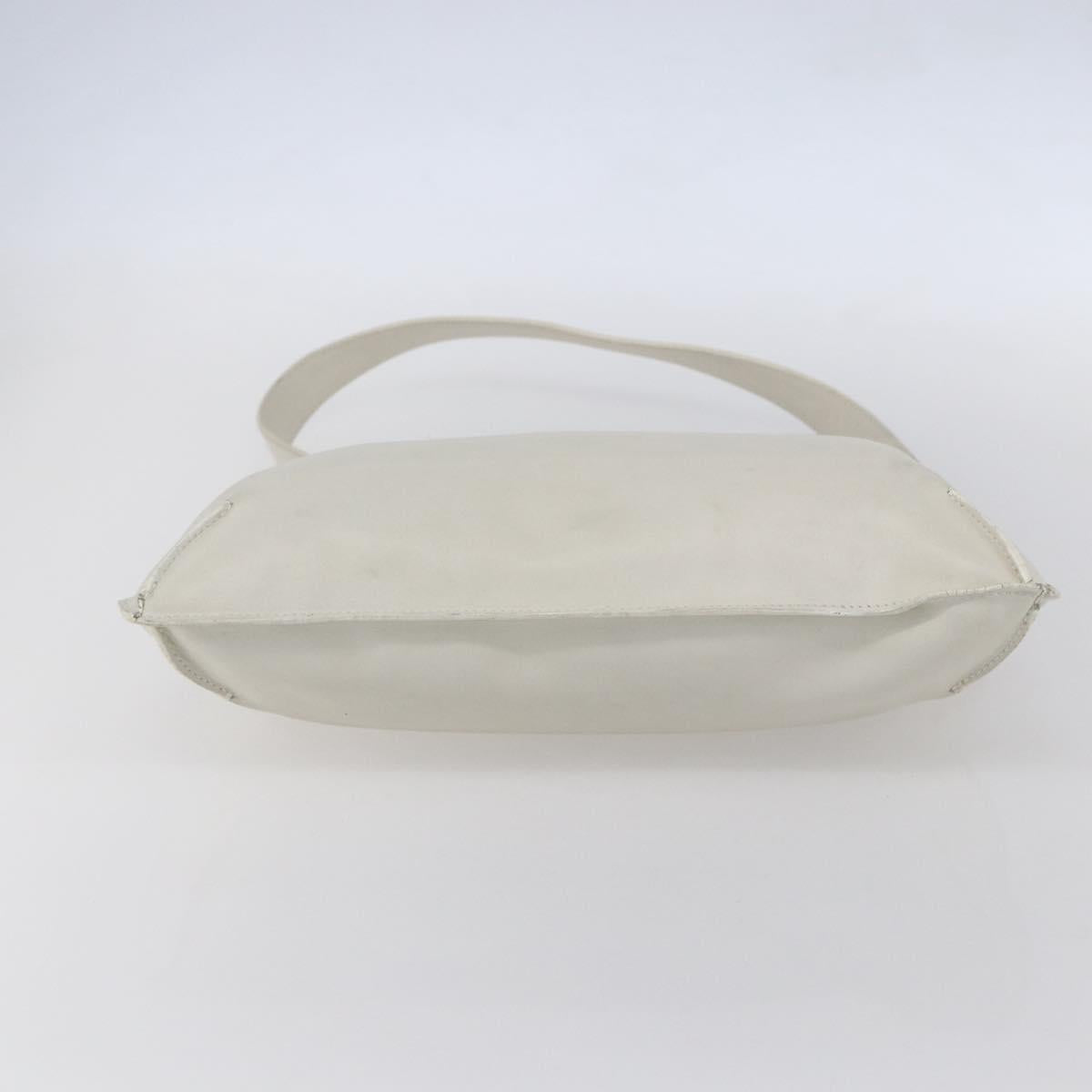 LOEWE Shoulder Bag Leather White Silver Auth bs31203