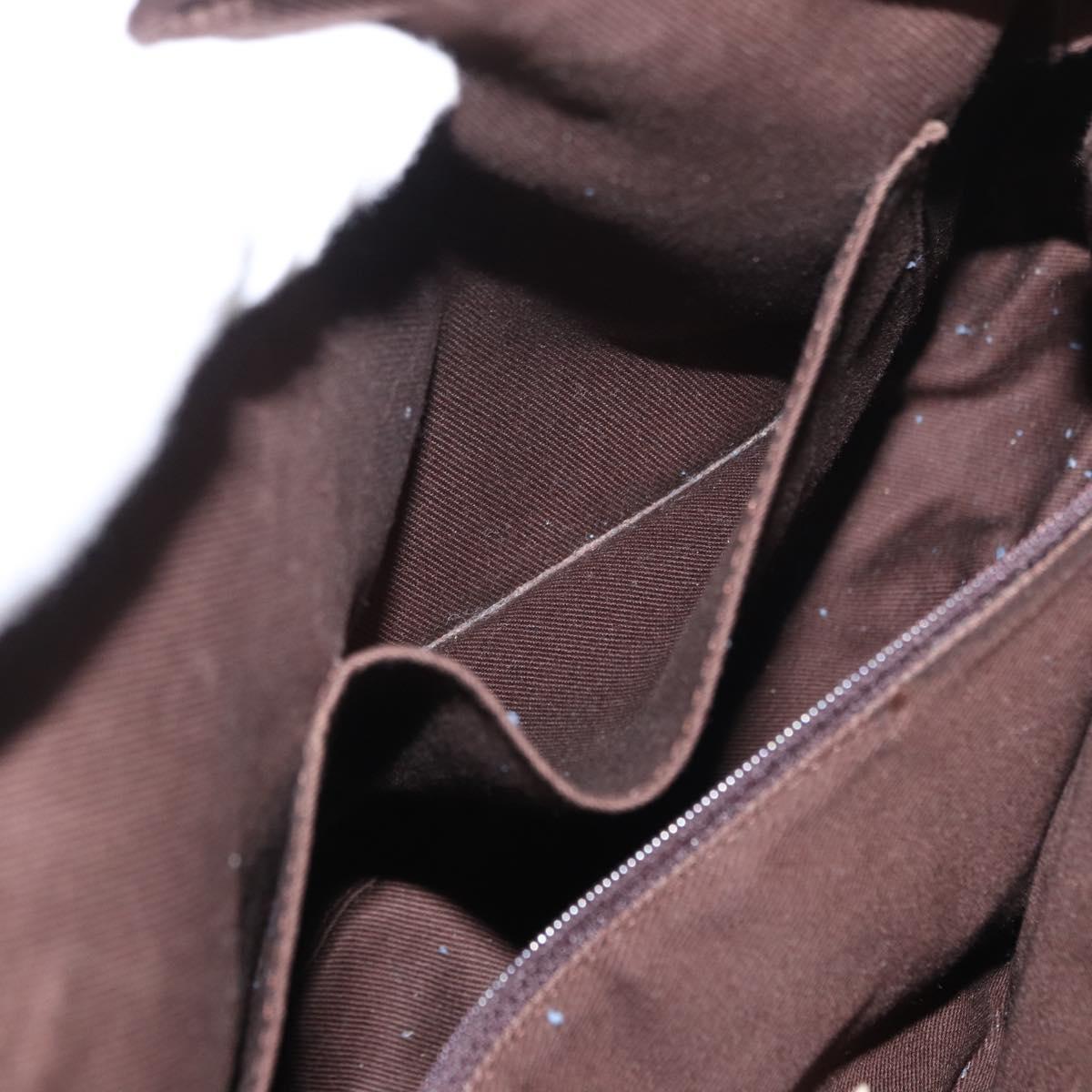 LOEWE Anagram Hand Bag Nylon Blue Gold Auth bs31204