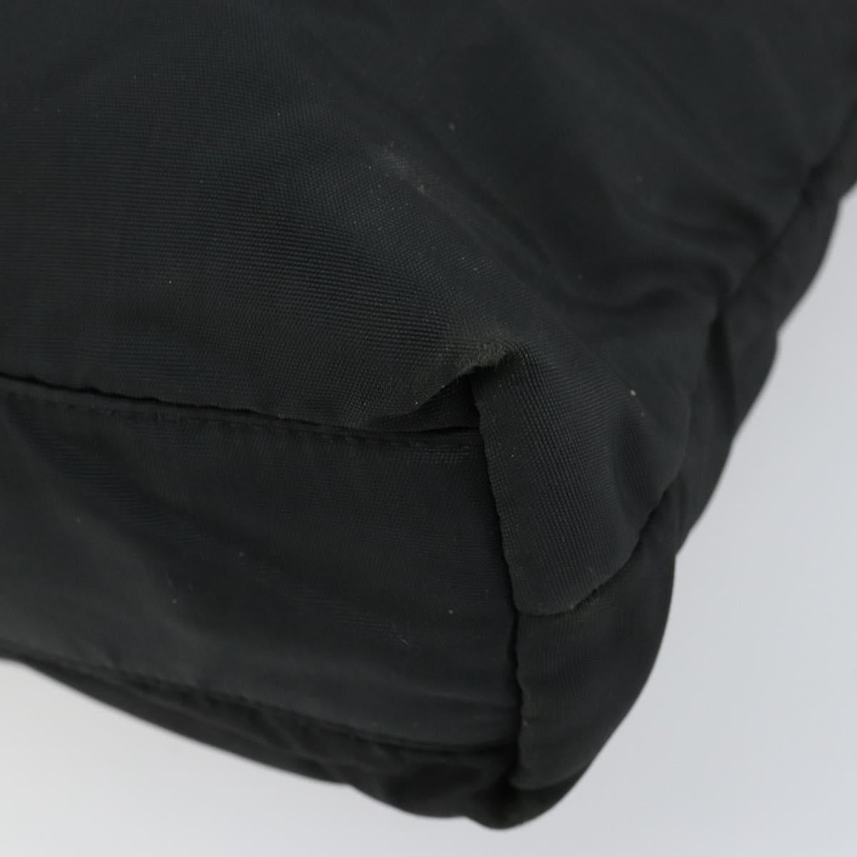 LOEWE Tote Bag Nylon Leather Black Silver Auth bs31205