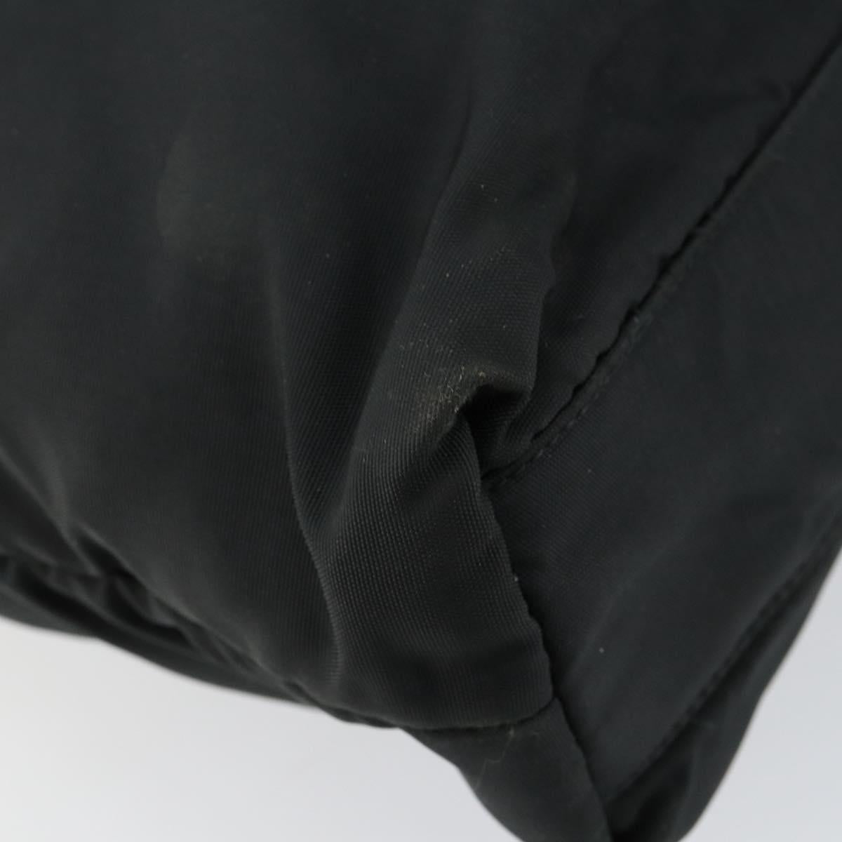 LOEWE Tote Bag Nylon Leather Black Silver Auth bs31205