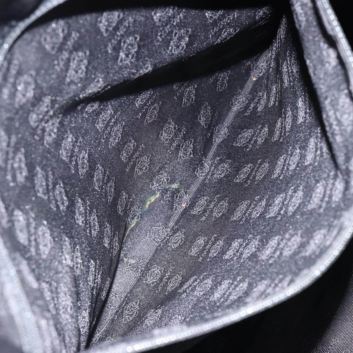 LOEWE Tote Bag Nylon Leather Black Silver Auth bs31205