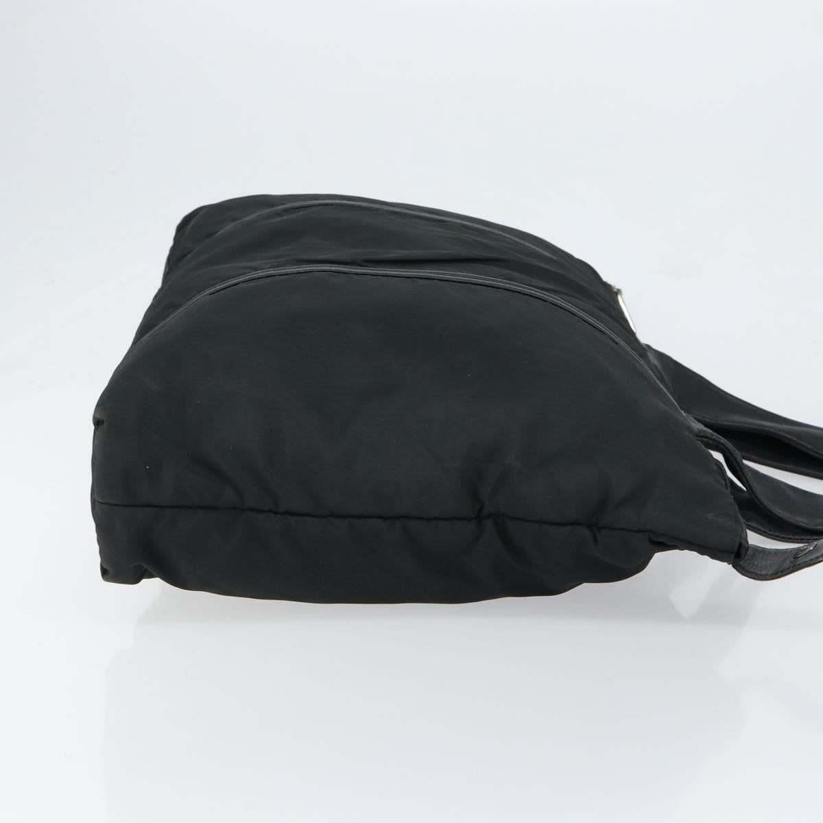 LOEWE Tote Bag Nylon Leather Black Silver Auth bs31205