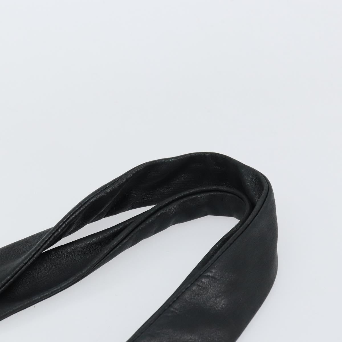 LOEWE Tote Bag Nylon Leather Black Silver Auth bs31205