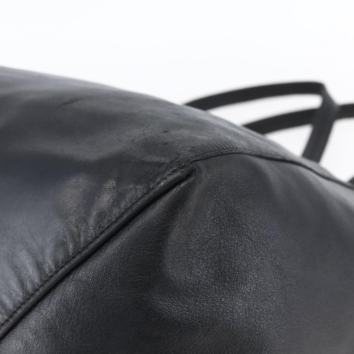 CELINE Horizontalkava Tote Bag Leather Black Gold Auth bs31206