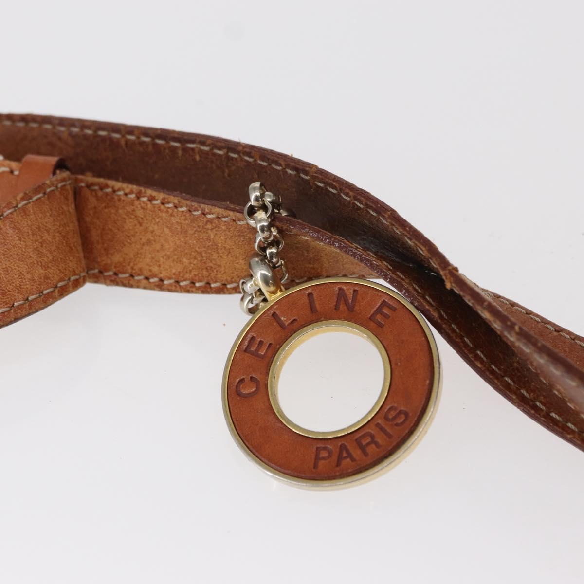 CELINE Macadam Canvas Shoulder Bag PVC Leather Brown Gold Auth bs31208