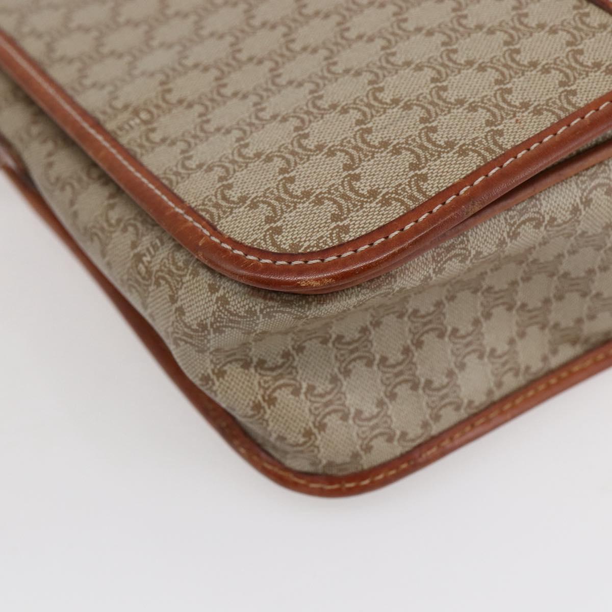 CELINE Macadam Canvas Shoulder Bag PVC Beige Gold Auth bs31210