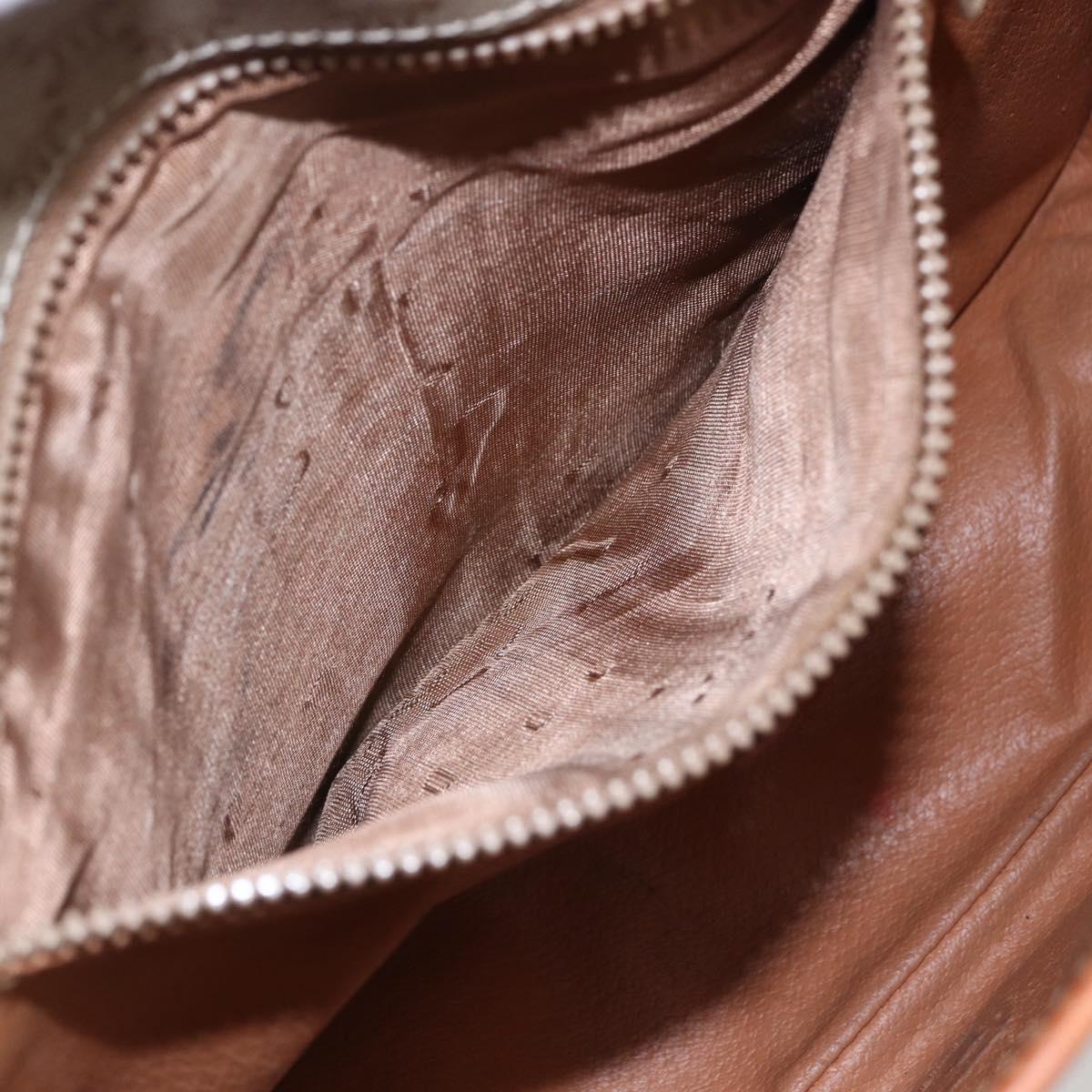 CELINE Macadam Canvas Shoulder Bag PVC Beige Gold Auth bs31210