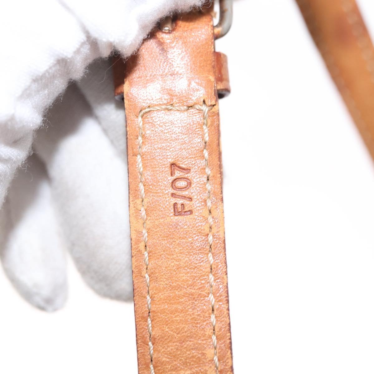 CELINE Macadam Canvas Shoulder Bag PVC Leather Brown Gold Auth bs31211