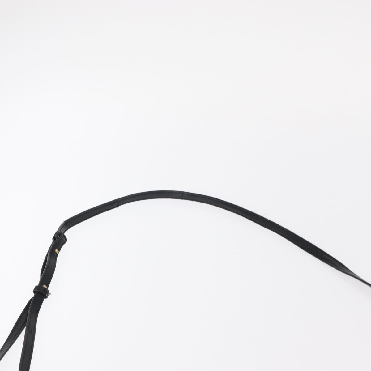 CELINE Trio Small Shoulder Bag Leather Black Gold Auth bs31212