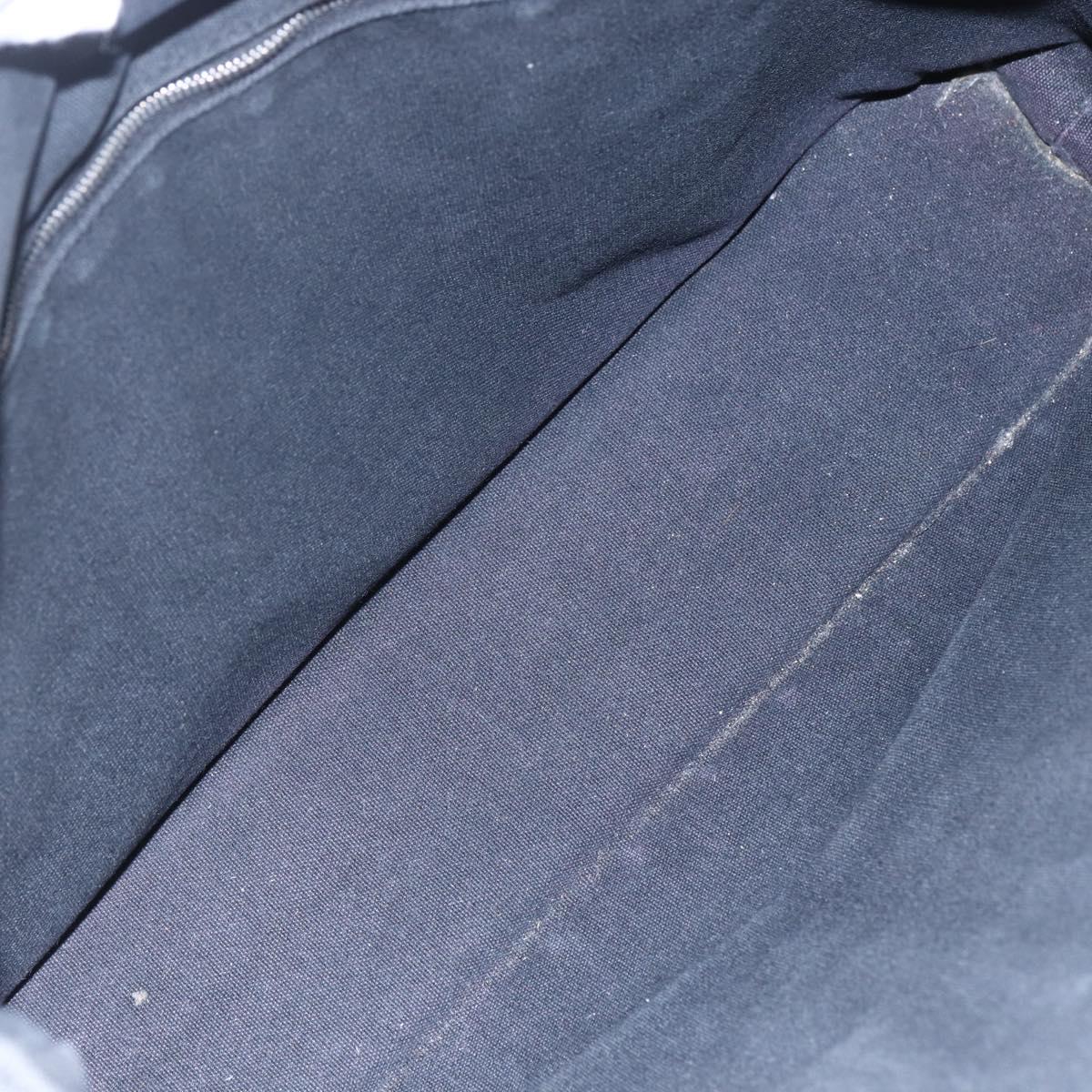 HERMES Toroca Horizontal MM Hand Bag Canvas Black Brown Auth bs31217