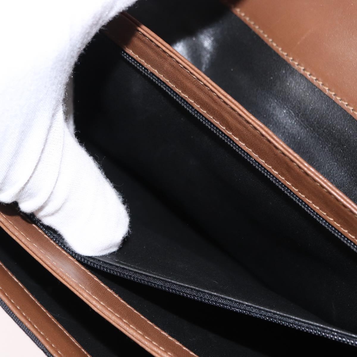 TIFFANY&Co. Hand Bag Canvas Leather Black Gold Auth bs31218