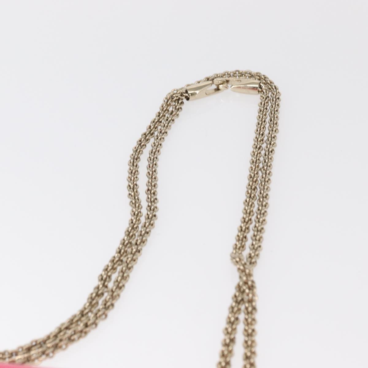 VALENTINO Studs Chain Shoulder Bag Leather Pink Gold Auth bs31221