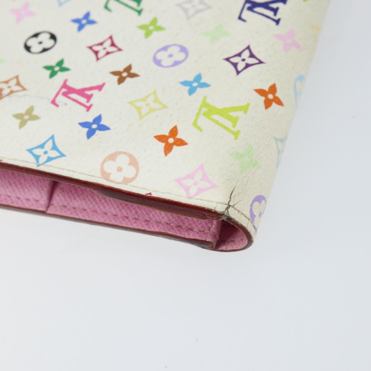 LOUIS VUITTON Multicolor PortefeuilleInsolite Wallet White M93750 Auth bs31244