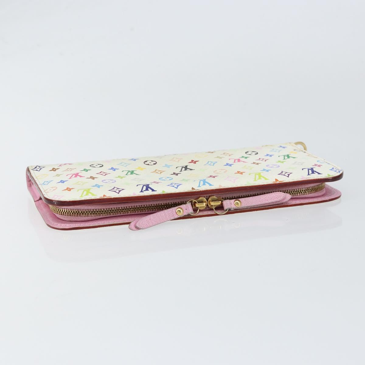 LOUIS VUITTON Multicolor PortefeuilleInsolite Wallet White M93750 Auth bs31244