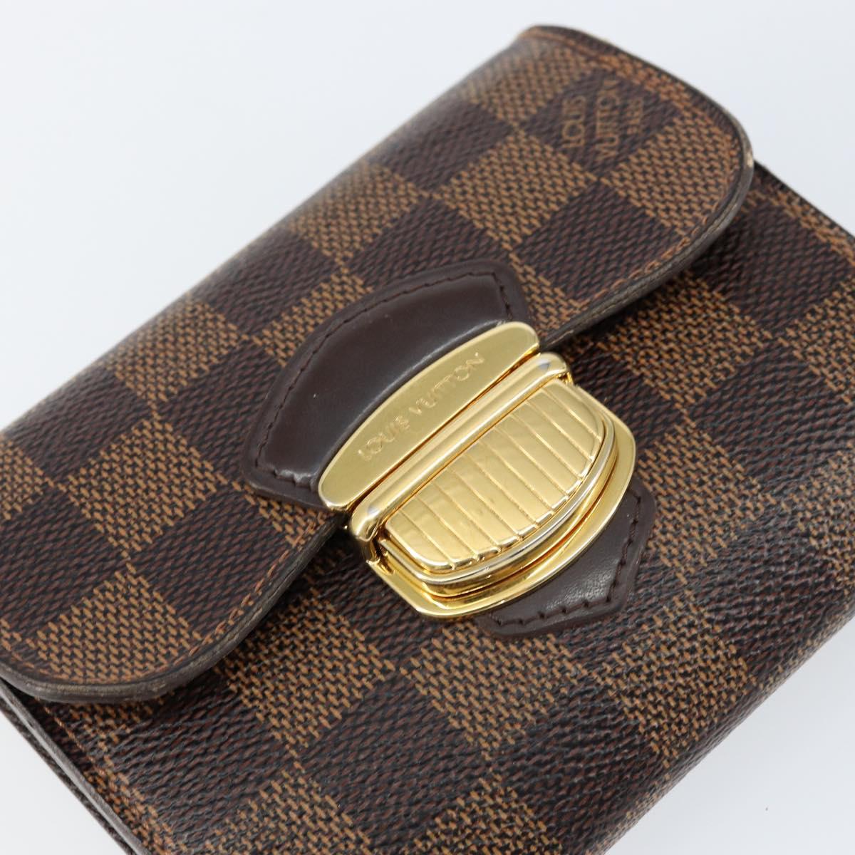 LOUIS VUITTON Damier Ebene Portefeuille Joy Bifold Wallet N60034 LV Auth bs31248